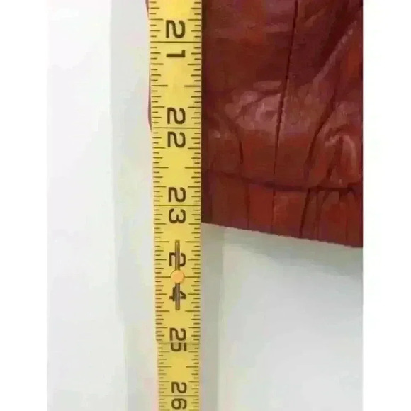 Gruno et Chardin Women's Vintage Leather Jacket Burgundy Size 8 - Picture 8 of 8